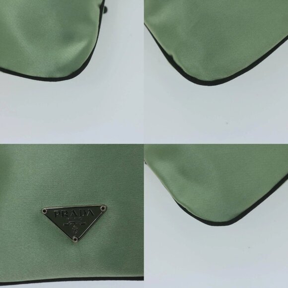 PRADA Drawstring Pouch Pouch Satin Green Auth 65661V - Picture 15 of 15